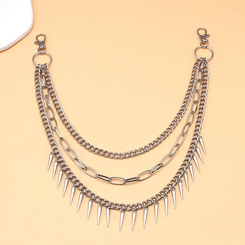 PENDRA Spikeweb Layered Jeans Chain Keychain