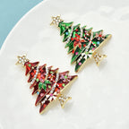 PENDRA Noelina 2-Color Enamel Christmas Tree Brooch