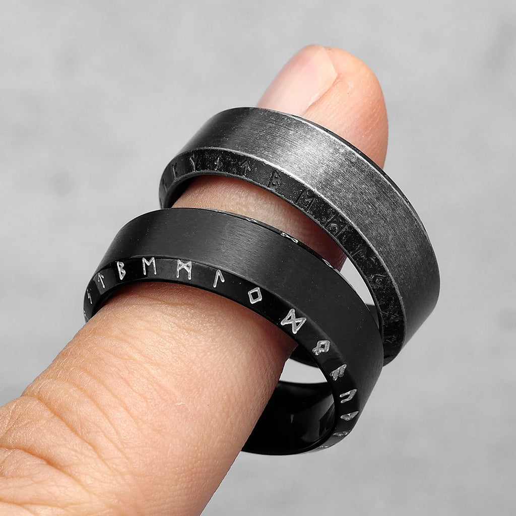 PENDRA Vikings Runes Boyfriend Steel Ring