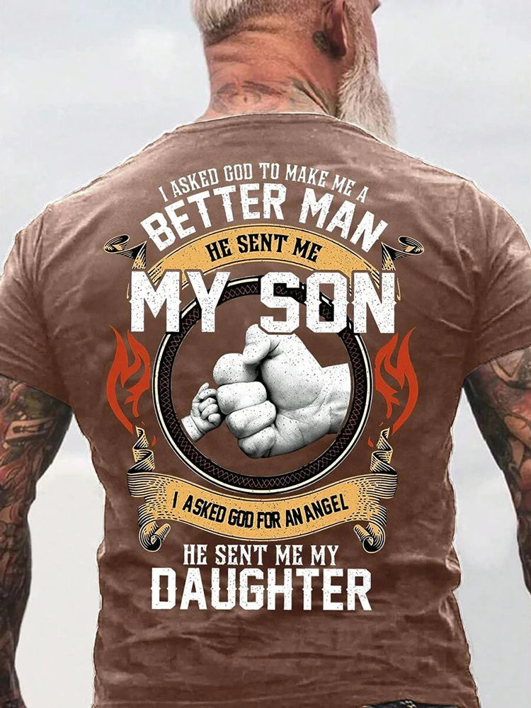 Summer Casual Everyday Men's T-shirt Outdoor Street Fashion Short-sleeved Top Father's Day Gift Monogram Printed Men's T-shirt