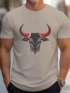 PENDRA Bull Print Tees Urban Short-Sleeve Travel T-Shirt