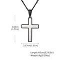 Simple Cross Necklace for Men, Stainless Steel Silver Black Color Cross Pendant Necklaces,Length 60CM 24Inch