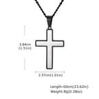 Simple Cross Necklace for Men, Stainless Steel Silver Black Color Cross Pendant Necklaces,Length 60CM 24Inch