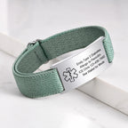 Medical Alert Bracelet for Men Women,Personalized Stainless Steel Elastic Strap Wristband,Gifts for Family Grandparents Patient
