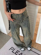 PENDRA Wide Leg Waist Washed Pants
