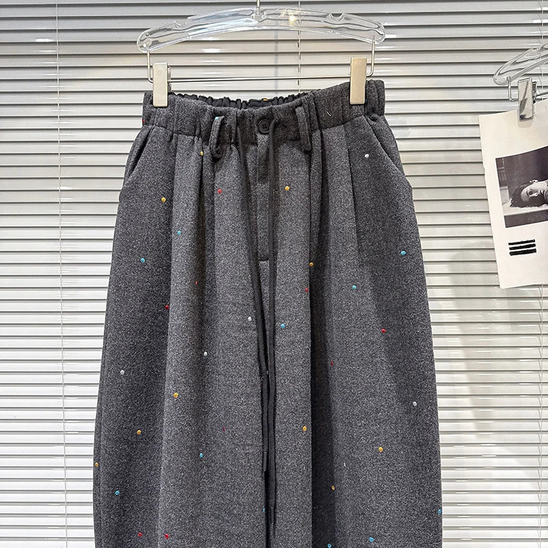 PENDRA Woolen Floor Length Wide Leg Pants