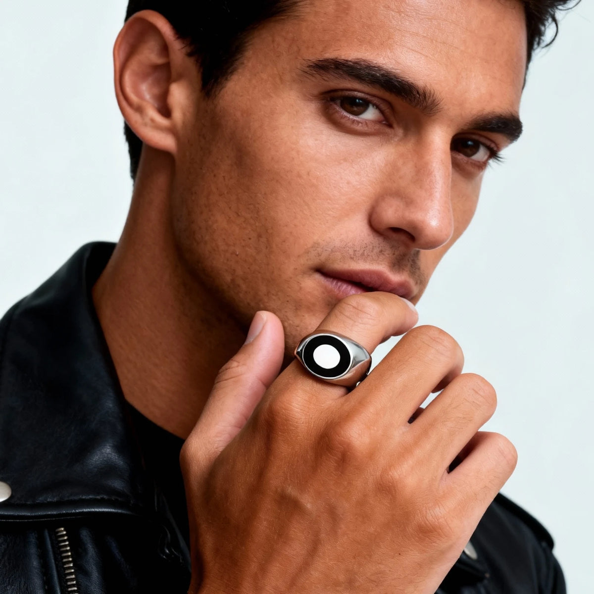 New Stainless Steel Ring for Men Boys,Waterproof Silver Color Stainless Steel Signet Ring,Statement Chunky Ring Thumb Ring