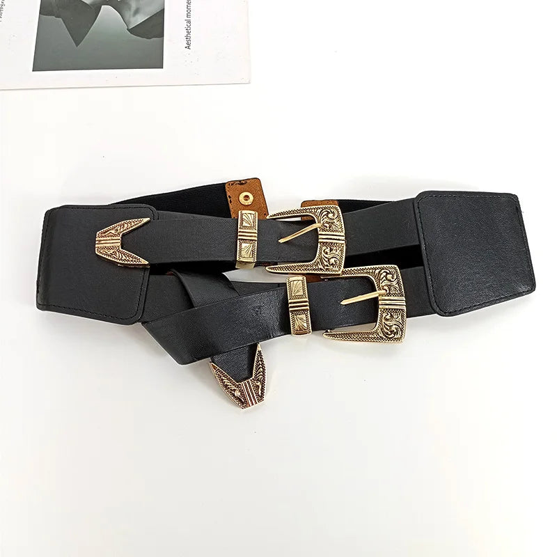 PENDRA Rheaarae Black Luxury Wide Corset Belt