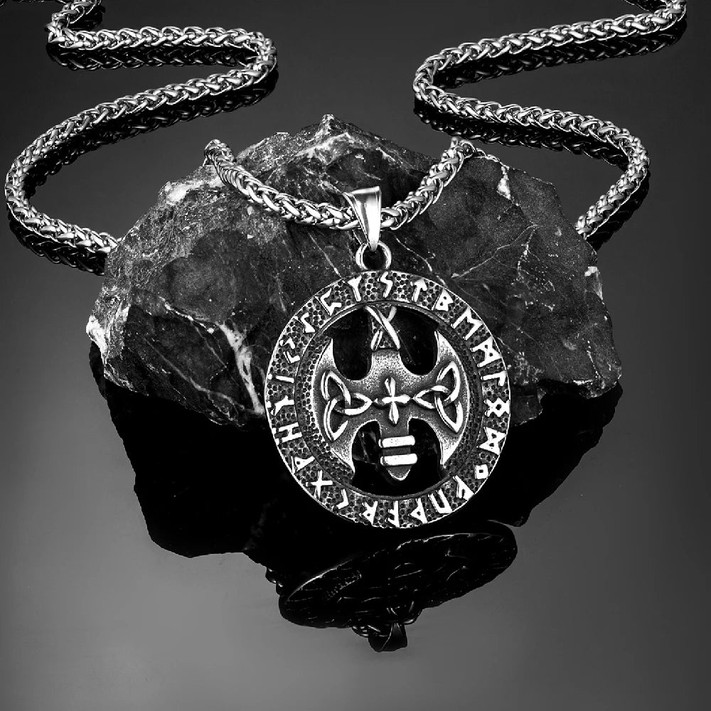 PENDRA Celtic Knot Norse Steel Necklace