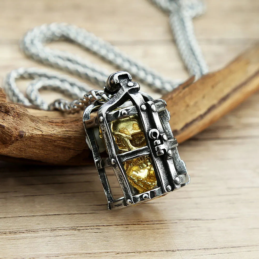 PENDRA Skullcage 316L Stainless Steel Cage Pendant