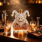 Krampus Gothic Demon Horn Glass Decanter Creative Spirits Bottle for Whiskey Bourbon Rum and Holiday Decoration