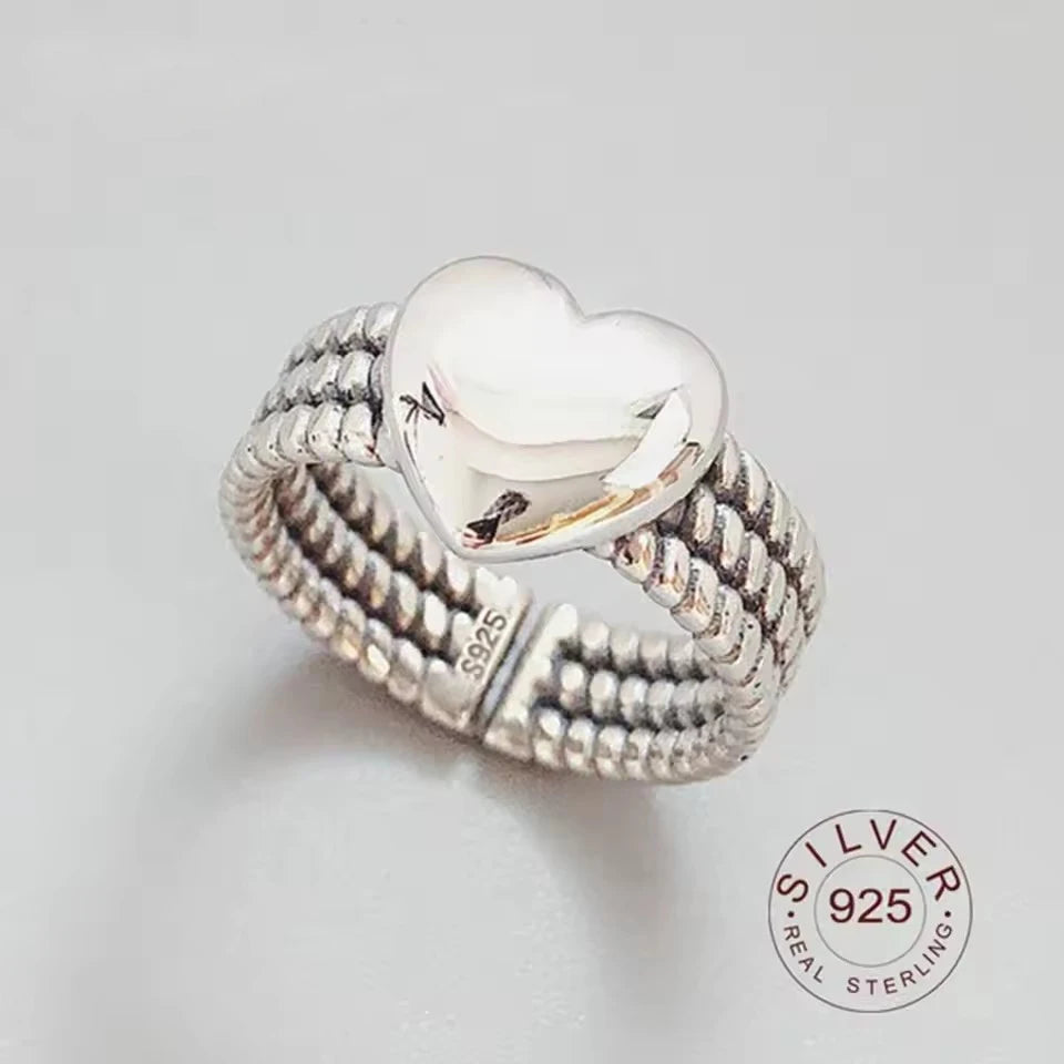 VENTFILLE 925 Sterling Silver Double Layer Vintage Twisted Ring For Female Gift Trend Open Adjustable Design Jewelry Wholesale