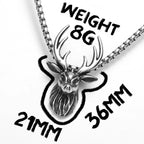 PENDRA Stag Elk Antler Steel Necklace