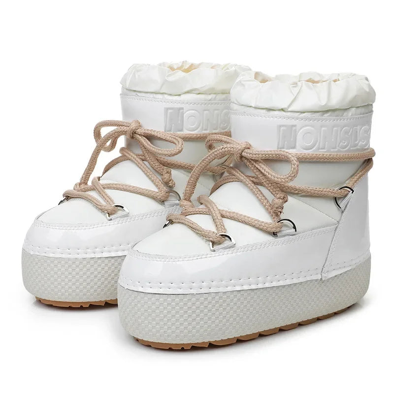 -40 2025 New Women's Winter Moon Medium Tube Waterproof Space Ankle Snow Boots