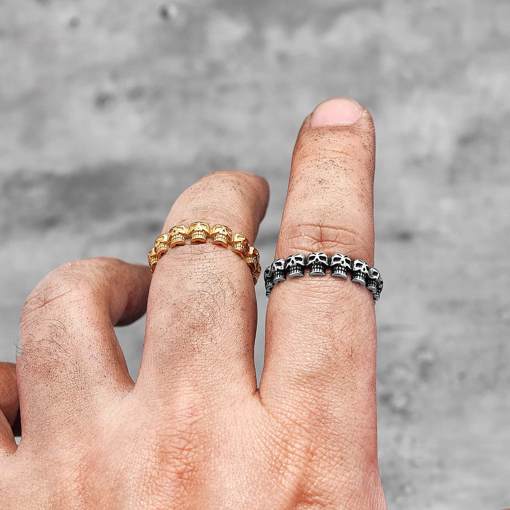 PENDRA Skull Biker Steel Ring