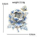 PENDRA Peonia 5-Color Rhinestone Peony Brooch
