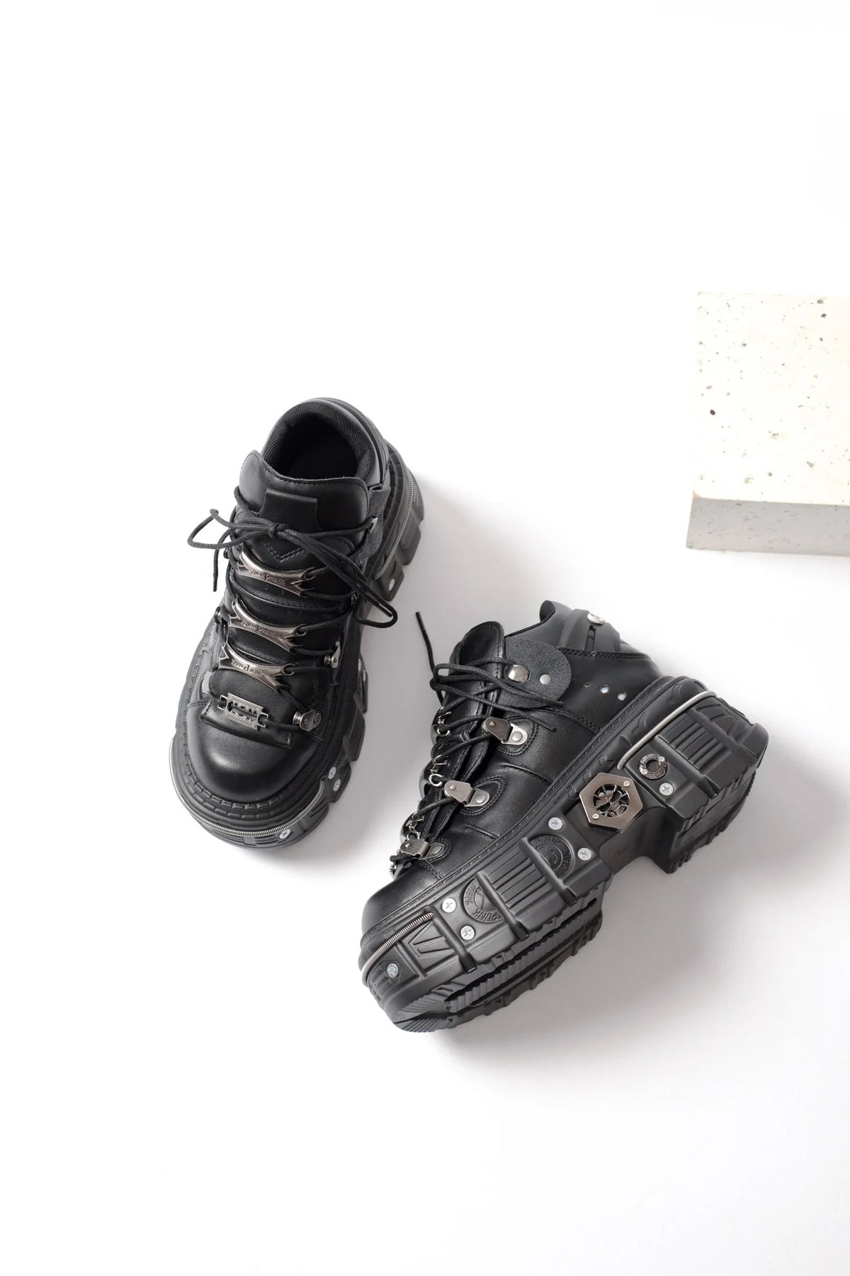 PENDRA Lace Platform Ankle Punk Boots