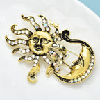 PENDRA Vintage Sun And Moon Brooch