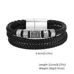 Men Multilayer Braided Leather Bracelets,Vintage Viking Compass Shape Metal Charm Wristband,Punk Stackable Bangle Jewelry Gift