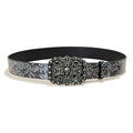 PENDRA Iriselle Leather Black Floral Luxury Belt