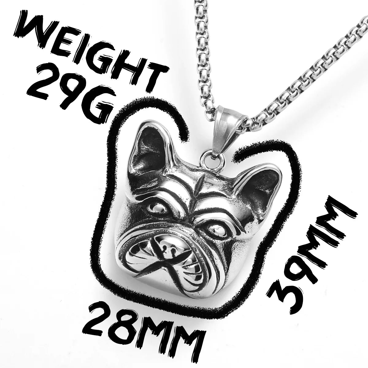 PENDRA French Bulldog Steel Necklace