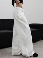 Women's White Classic Basics Versatile Fashionable Loose Jeans