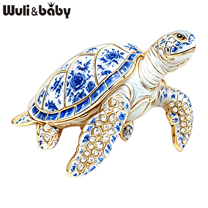 PENDRA Sea Turtle Rhinestone Brooch