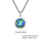 Hiphop Round Natural Stone Necklace for Men,Waterproof Stainless Steel Pendant Necklace,Birthday Party Father Gift