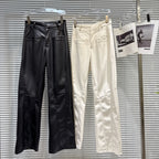PENDRA Elastic Straight Leg PU Leather Pants