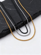 PENDRA Wheat Black Chain Necklace