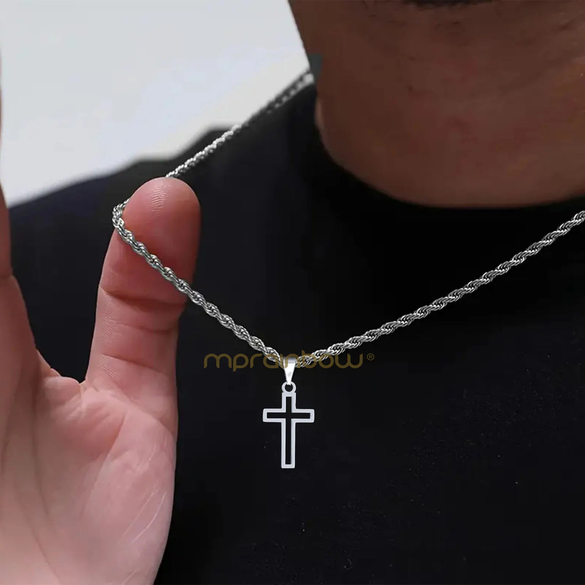 PENDRA Cross Hollow Pendant Necklace