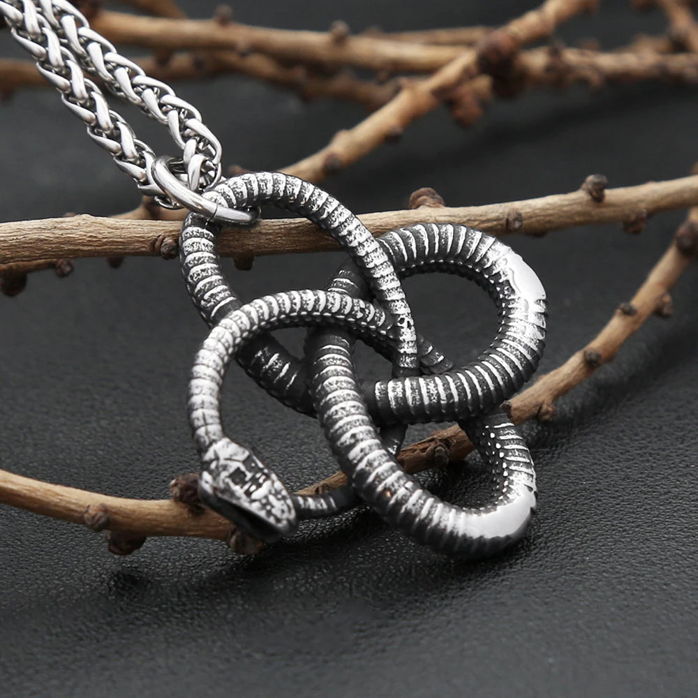 PENDRA Ouroboros 316L Stainless Steel Snake Pendant