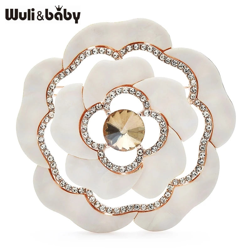 PENDRA Florawhite White Flower Brooch