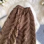 Lazy style high waisted casual wide leg pants women in spring and summer new stretch solid color loose versatile pants