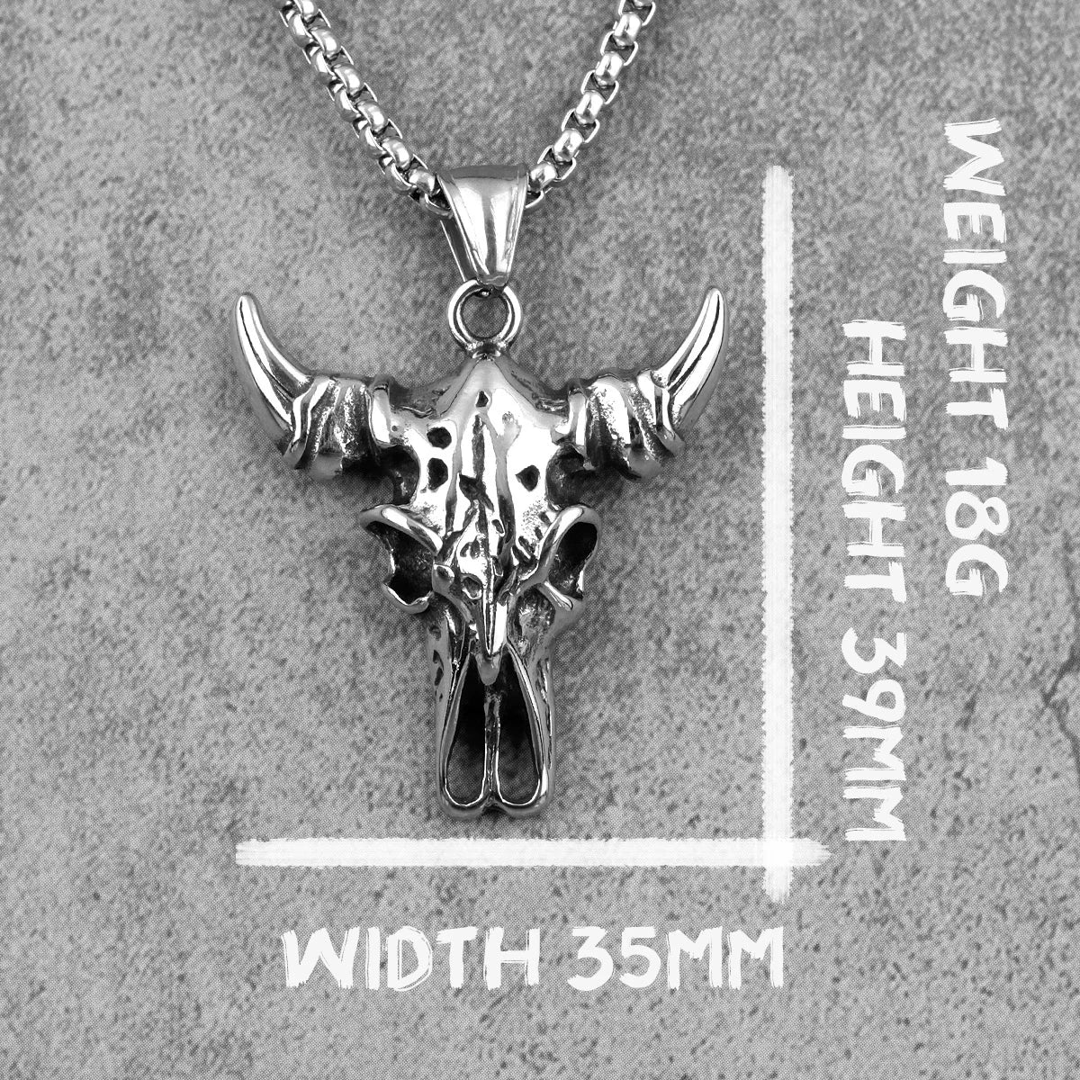 Yak Skull Animal Long Men Necklaces Pendants Chain Punk for Boyfriend Male Stainless Steel Jewelry Creativity Gift Wholesale