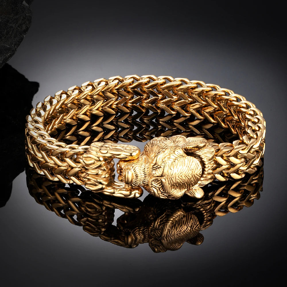 PENDRA Wolf Gold Chain Bracelet