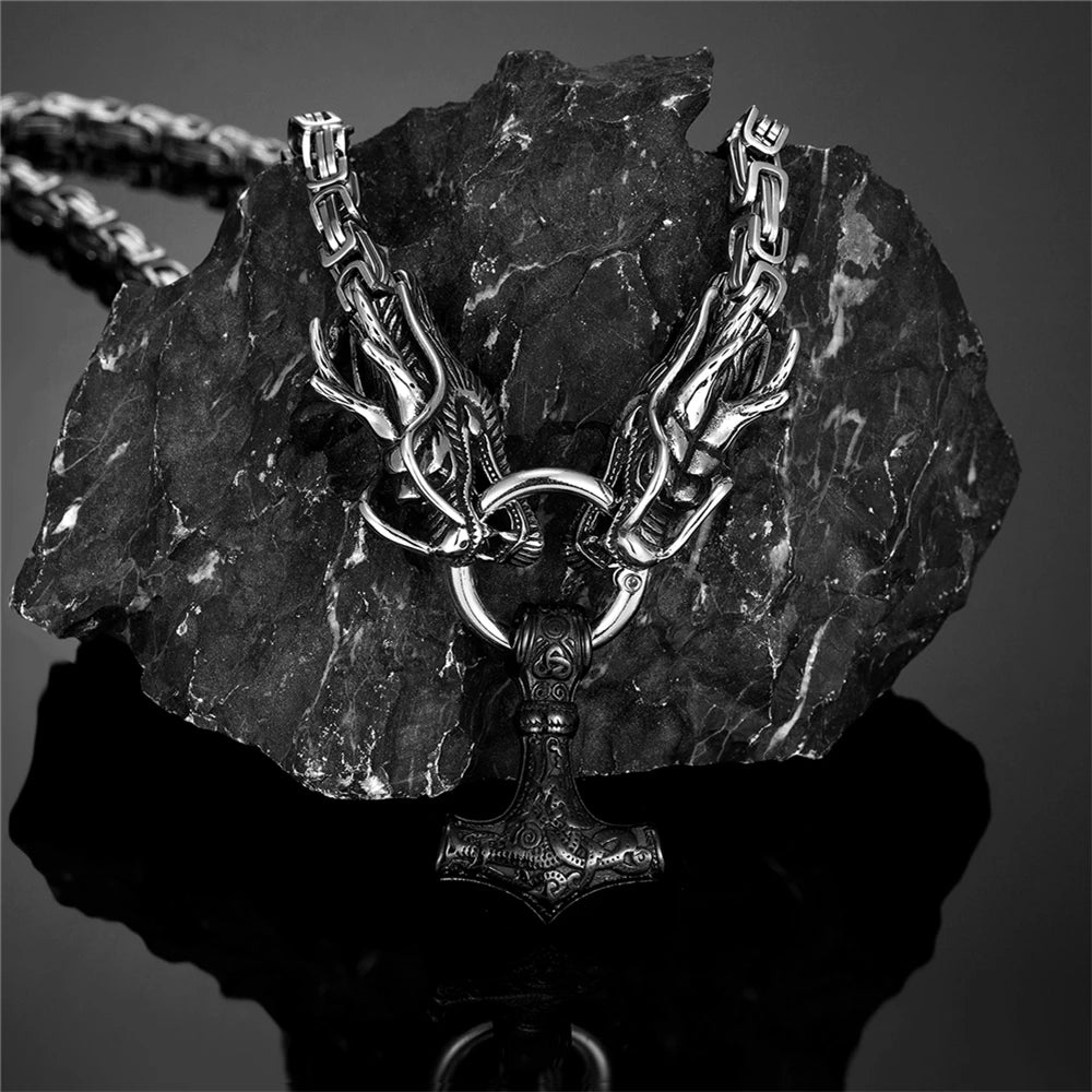 PENDRA Dragon Black Steel Necklace