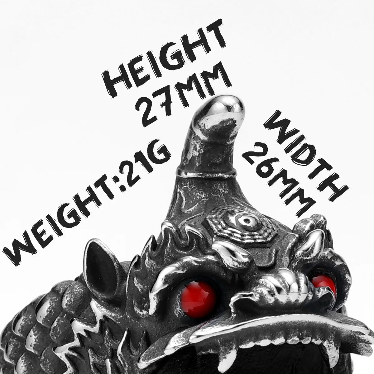 Chinese Lion Dance Unique Men Rings Stainless Steel Retro Punk Stylish Women Jewelry Fashion Accessories Gift Wholesale