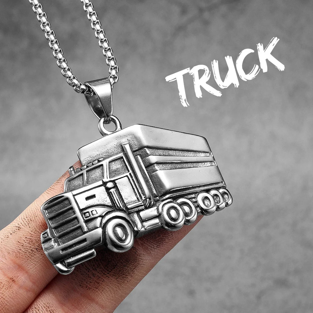 PENDRA Trucks Driver Rock Steel Necklace