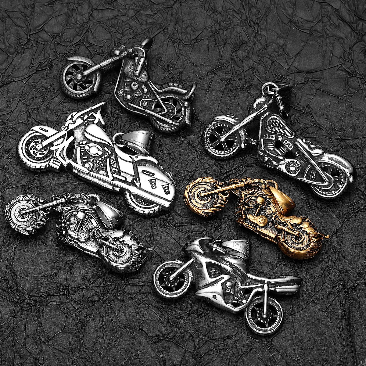 PENDRA Rider Motorcycle Rock Steel Necklace