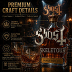 Ghost Skeletour World Tour Whiskey Decanter Gift Set, Glass Liquor Bottle with Tumbler Cups, Fan Collection Decor