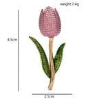 PENDRA Tulippa Enamel Tulip Flower Brooch