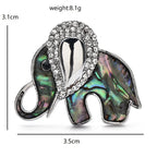 PENDRA Cute Abalone Acrylic Elephant Brooch