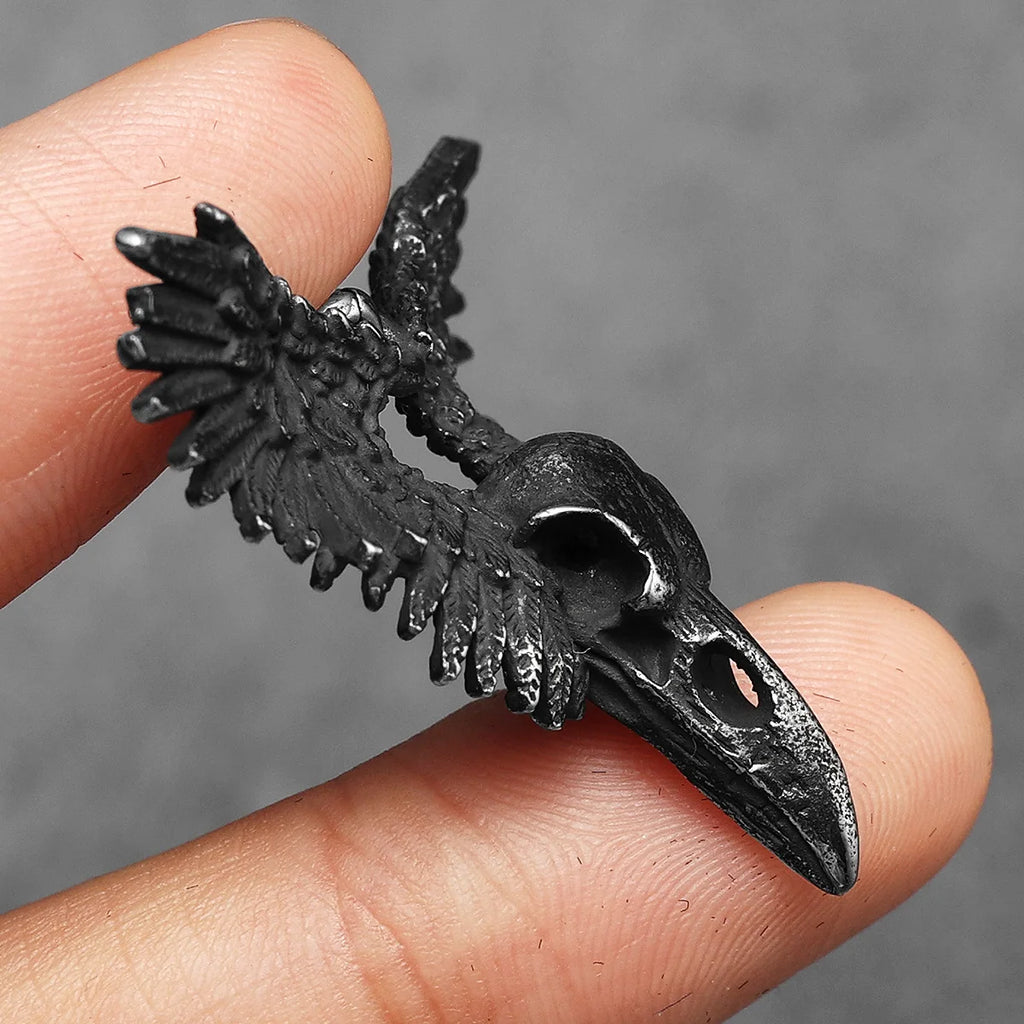 PENDRA Raven Crow Steel Necklace