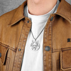 Hell Demon Satan Hollow Men Necklaces Stainless Steel Pendant Sweater Chain Women Punk Jewelry Accessories Halloween Gifts