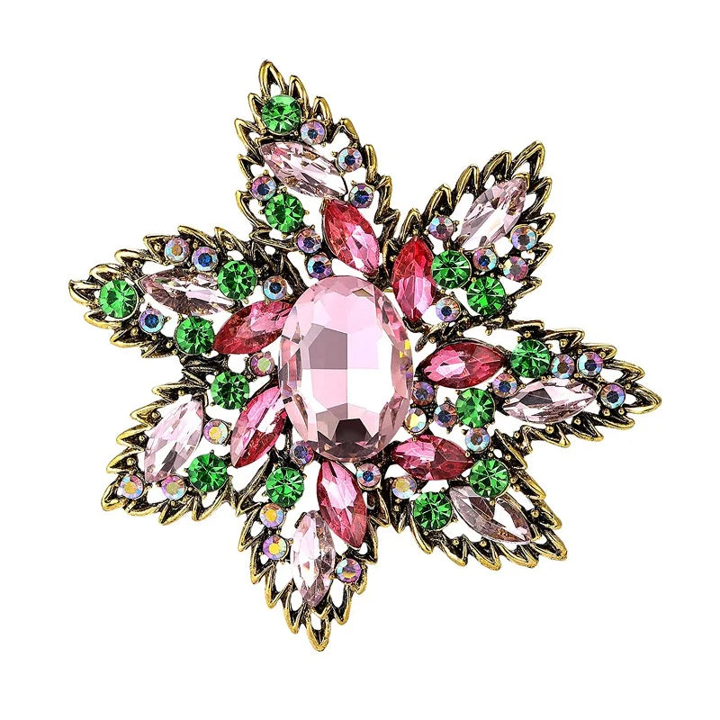 PENDRA Crystalia Luxury Crystal Flower Brooch
