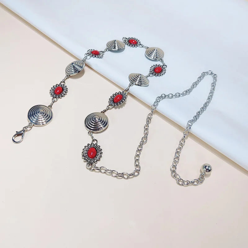 Gypsy Metal Hippie Boho Flower Turkish Bohemian Dress Belt Belly Dance Waist Chain Coins Sexy Body Afghan Indian Jewelry