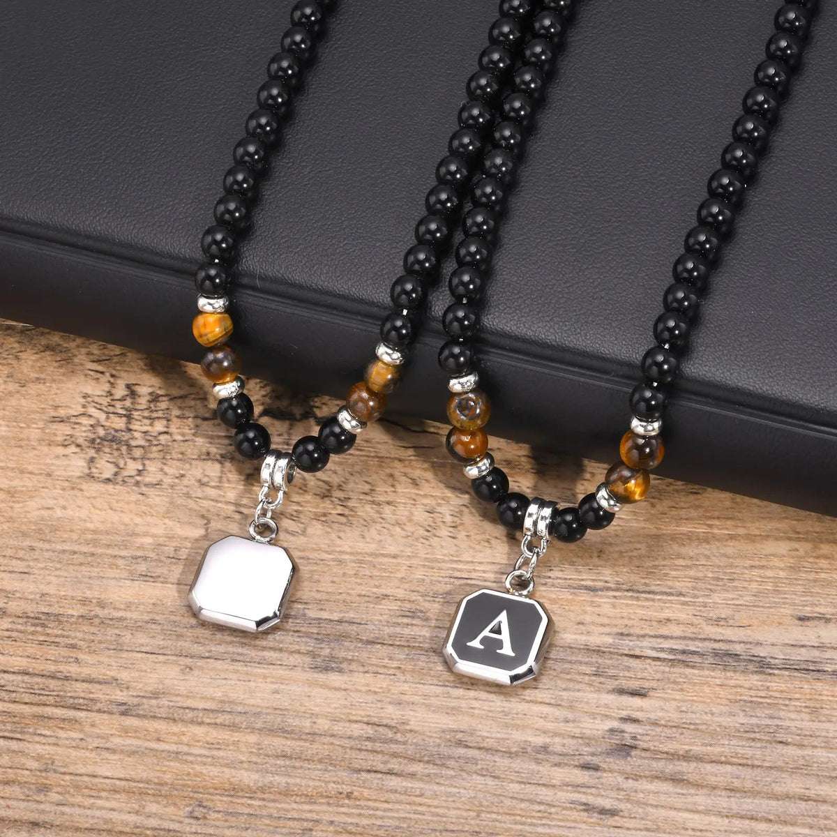 PENDRA Tiger Alphabet Beaded Necklace