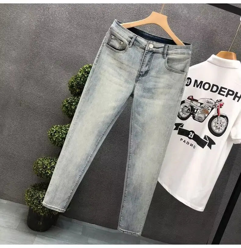 PENDRA Denim Washed Fit Trousers