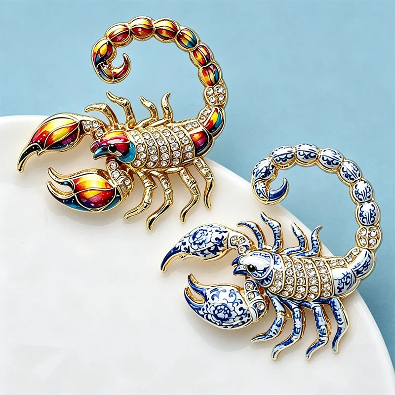 PENDRA Scorpio Scorpion Rhinestone Brooch